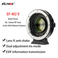 Viltrox EF-M2 II Auto Focus Speed Booster Lens Adapter Focal Reducer ​for Canon EF ​to for Panasonic Olympus M43 Mount Camera