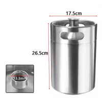 304 Stainless Steel 5L Mini Keg Beer Growler Portable Beer Bottle Home Beer Making Bar Accessories Tool