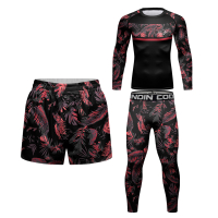 ใหม่ผู้ชาย MMA มวยกีฬา Bjj Rashguard เสื้อยืด MMA กางเกงขาสั้นการฝึกอบรมเสื้อผ้าชุดกีฬาออกกำลังกายจ๊อกกิ้งคิกบ็อกซิ่งเสื้อ