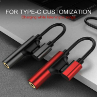 2 in 1 Type C 3.5mm AUX Adapter USB C To 3.5 Plug Headphone Jack 3 5 Splitter Earphone Audio Convertor for Xiaomi Huawei LG