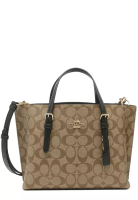 Coach Mollie Tote Bag 25 In Signature Canvas in Khaki/ Black C4250