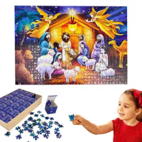Puzzle Advent Calendar 27.6'X 19.7'Adult Advent Calendar 2023 Christmas Countdown Calendar With 24 Boxes Gift For Colleagues