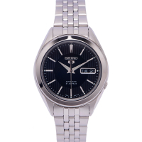 SEIKO 五號機機芯款機械手錶(SNKL23K1)-黑面x銀色/37mm