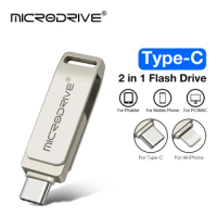 2 in 1 OTG TYPE-C to Lightning Flash Pen Drive 64GB 128GB 256G 512G Memory Stick USB 3.0 Flash Disk Type-C For Phone Notebook