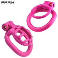 FRRK Dual Shaft Penis Rings Chastity Cage Device Lightweight Plastic Penis Rings Sexy Tooys for Man Small Cockring 정조대