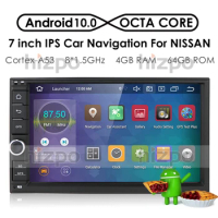 4Gb Ram 64Gb Rom Android10 Universele Auto 2DIN Radio Gps Stereo Speler Multimedia Voor Nissan Sentra Tiida Sunny patrol