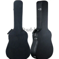 Free delivery High quality PVC leather velvet and foam lined guitar wooden case hard box
