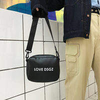 FINDSENSE 品牌 韓國 手提包 印花 時尚 小挎包皮質 黑色 休閒 斜挎包 潮男  單肩 手拎包