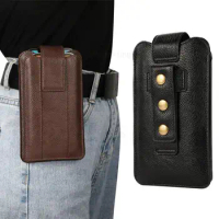 Universal Leather Wallet Case Phone Pouch For Infinix Zero 5G Zero X Neo 8i 8 6 5 Pro 2 Lite Adjustable Holster Phone Waist Bag