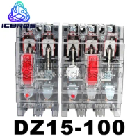 Molded Case CirCuit Breaker DZ15-100 DZ15-390 100A Three-phase 40A Air Switch Protector 2P 3P Transparent