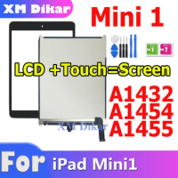 New Black / White For iPad Mini 1 1st A1432 A1454 A1455 Touch Screen Digitizer Sensor Glass + LCD Display Screen Panel Monitor