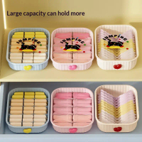 Home Underwear Storage Box Dopamine with Dividers Socks Panties Storage Organizer Wardrobe Storage A
