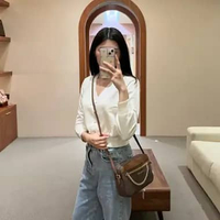 Tas MICHAEL KORS MK MONOGRAM DARK BROWN CHAIN CAMERA BAG WITH LS 100% ORIGINAL 23X5X15CM