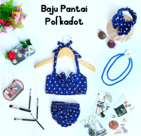 BAJU PANTAI POLKADOT ANAK PEREMPUAN / PAKAIAN ANAK-ANAK / BAJU ANAK PEREMPUAN / BAJU SANTAI
