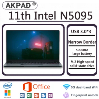 AKPAD N5095 Gaming Laptop 15.6-inch IPS Screen 16GB RAM 256GB 1TB 2TB SSD Intel Celeron Business Netbook Windows 10 11 Pro