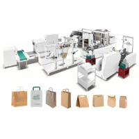 Fully Automatic Kraft Paper Cement Bag Making Machine Price New Food &amp; Beverage Shops Paper Bag Making Machines for Sale