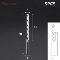 6mm*42mm,5pcs,CNC machine solid carbide end mill,woodworking insert end milling cutter,4 Flutes end mill,PVC,MDF,Acrylic Cutter