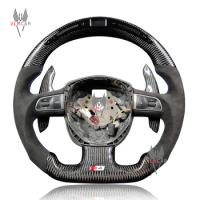 VLMCAR Carbon Fiber Steering Wheels For Audi A3 A4 RS4 S4 A5 A6 Q5 Q7 LED Performance Support Private Customization Auto Parts