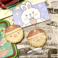 「甜食朋友」巧克力夾心餅乾 聖誕老公公餅乾 造型餅乾 聖誕禮物 聖誕禮盒 手工餅乾 3片
