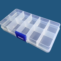 塑膠分格盒10格 透明塑膠收納盒 美甲盒 串珠盒 可拆透明分格盒 零件盒【DE303】 123便利屋