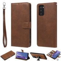 Solid Case For Samsung S9 Plus S8 S7 Edge A20 A30 A40 A10S A6 Plus Wallet Stand 2-in-1 Cover Card Slots Luxury PU Leather Cover
