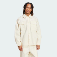 【adidas 愛迪達】長袖上衣 男 襯衫 寬鬆 亞規 P ESS SHI 米白 IY2280