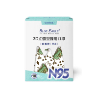 【藍鷹牌】N95立體型兒童/幼幼醫用口罩 動物派對系列 10片x1盒(2種尺寸-三款可選)