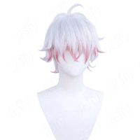 Game Identity V Ada Mesmer Cosplay Wig White Red Layered Mixed Short Hair Anime cosplay Wig Game cosplay Wig