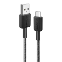 สายชาร์จ 15W USB-A to Type C (3A) Anker 322 PowerLine สายถัก - A81H5 (90 ซม, สีดำ)