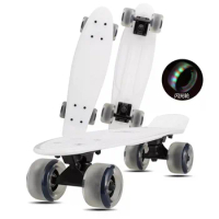 Penny Board Mini Cruiser Skate Board, Jelly Flash Wheel, Complete Ready to Ride Fashion, Colorful Banana Fish Board, 22 Inch
