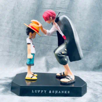 Anime One Piece Figure 10-18CM Red Hair Shanks Luffy Touch The Head PVC GK Model Action Figurine Statue Collectible Gift Toys