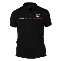 Áo Thun Polo, Logo HONDA TYPE R Cổ Điển, Phong Cách Cổ Điển, Lực Lượng Phổ Biến, Thời Trang, Thêu Su