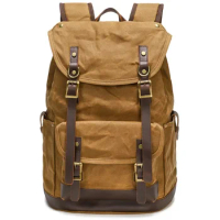 Backpack Men's School Vintage Laptop Travel Sports Mountaineering Waterproof Batik Canvas Aesthetic Coach Bag