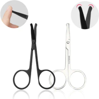 Stainless Steel Nose Hair Trimmer Eyebrow Eyelashes Scissors Portable Mini Round Head Safe Hair Removal Tools Nose Hair Clipper