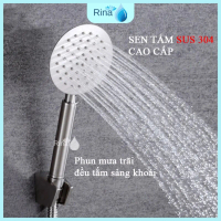 Bộ Tay Sen Tắm Vòi Tròn 100% INOX 304 RN219 và dây sen cài sen HÀNG CAO CẤP tay sen nước phun xa mạn