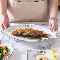 歐式魚盤子家用大號長方形餐盤蒸魚盤子北歐烤魚盤可微波【雲木雜貨】