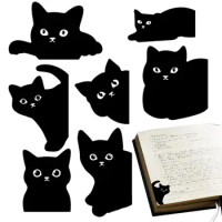 Black Cat Bookmark for Books Cute Cartoon Magnetic Page Clips Book Marker Unique Reading Gift