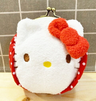 【震撼精品百貨】Hello Kitty 凱蒂貓-三麗鷗 Hello Kitty日本SANRIO三麗鷗KITTY造型珠釦零錢包-紅點*10231