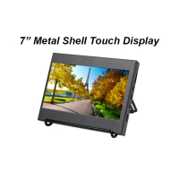 Monitor LCD Touchscreen 7 inch 1024x600 Metal Shell untuk PC, Laptop dan Raspberry Pi