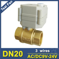 AC/DC9-24V 3/4'' Electric Ball Valve With Manual Override And Indicator CE certified IP67 DN20 Motorized Valve for plumbing