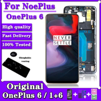 Original For Oneplus 6 LCD A6000 A6003 Touch Screen Digitizer Display Replacement Assembly Parts With Frame For One Plus 6 LCD
