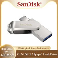 SanDisk OTG USB 3.2 Type-C Flash Disk DDC4 Pen Drive 32GB 64GB 128GB 256GB 512GB 1TB Metal USB Flash Drive Max 400Mb/s Pendrive