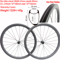Carbon Disc Road Bike Clincher Wheels 40mm Gravel Racing Disc Brake Wheelset 700c Center Lock XDR 3 Years Warranty Light 1328g
