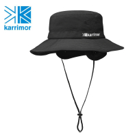 【Karrimor】日本製 原廠貨 中性 lined ear cover 保暖刷毛摺耳圓盤帽/運動/生活/旅行 黑