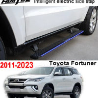 Auto electric running board side pedals nerf bar for Toyota Fortuner 2011-2023,Intelligent scalable skill,it can load 300kgs