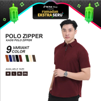 BROGUY Kaos Polo Shirt Pria Kerah Lengan Pendek Zipper Original Distro Casual