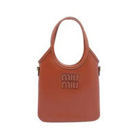 Miu Miu Ivy Mini Leather Tote Bag Rust Brown