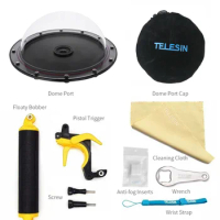 TELESIN 6" Dome Port For Gopro 6 5 hero 7 Camera Waterproof housing case Floating Bobber Trigger Dome Port For GoPro Accessories