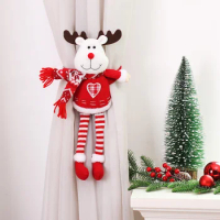 New Knitting Fabric Long Legs Doll Curtain Holding Cartoon Elderly Curtain Buckle Door Curtain Buckle New Year Home Dressing