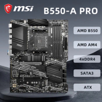 MSI B550-A PRO Motherboard AMD B550 Chipset Supports AMD Ryzen 9 5950X 5900X R7 5800X3D CPU 4x DDR4 Memory 128GB PCIe 4.0 ATX